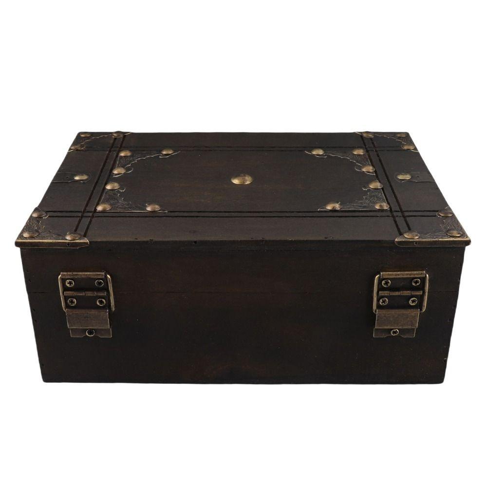 With Lock Wooden Jewelry Box With Lid Wooden Trinket Box Wooden Treasure Chest Nightstand Use