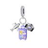 S925 Silver Travel Theme Airplane Luggage Camera Charm Bead DIY Jewelry Bracelet Accessory Set