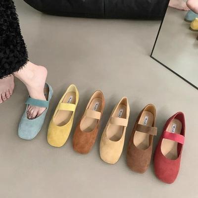 2024 новая ретро женская обувь на плоской подошве в стиле феи, обувь для ношения с юбками, туфли Мэри Джейн с квадратным носком