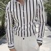 Fashion New Men's Striped Shirt Men's Long-sleeved Slim Business Casual Shirts
