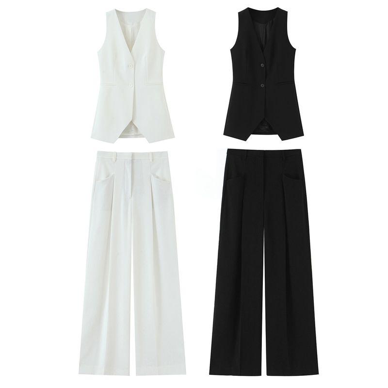 Kaslead New Women clothes Western Style Slim fit Simple Vest Casual Trousers 3437198 3436198