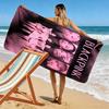 Black and Pink Print Beach Towel, Large Soft Quick Dry Towel for Beach Camping Swimming