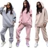 Women's Set Solid Color Hooded Sweatshirt Casual Trousers Two-piece Set