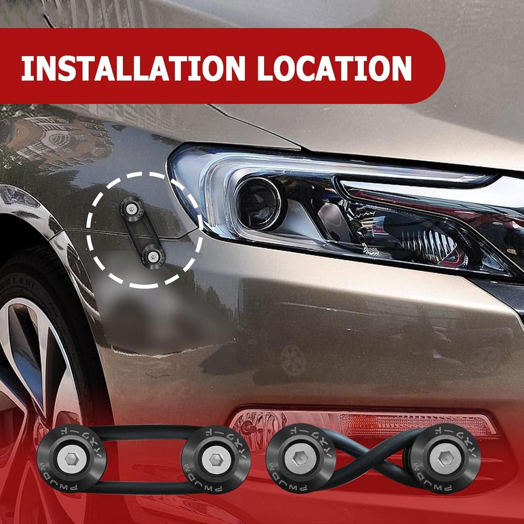 Universal Billet Bumper Trunk Quick Release Fastener Kit, Quick Release Trunk Front Rear Bumper Fasteners Fenders Holders Car Bumper Clips Kit