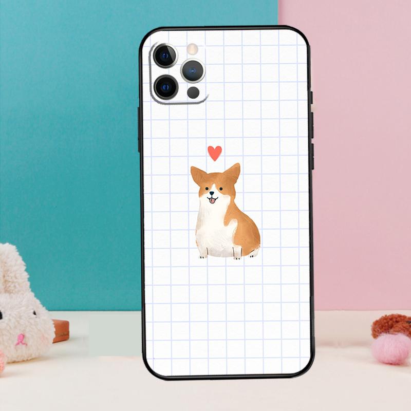 Мультяшный чехол для телефона с корги для iPhone 17 Air 16 15 14 13 12 11 Pro Max 12 13 mini 15 16 Plus 16e Чехол