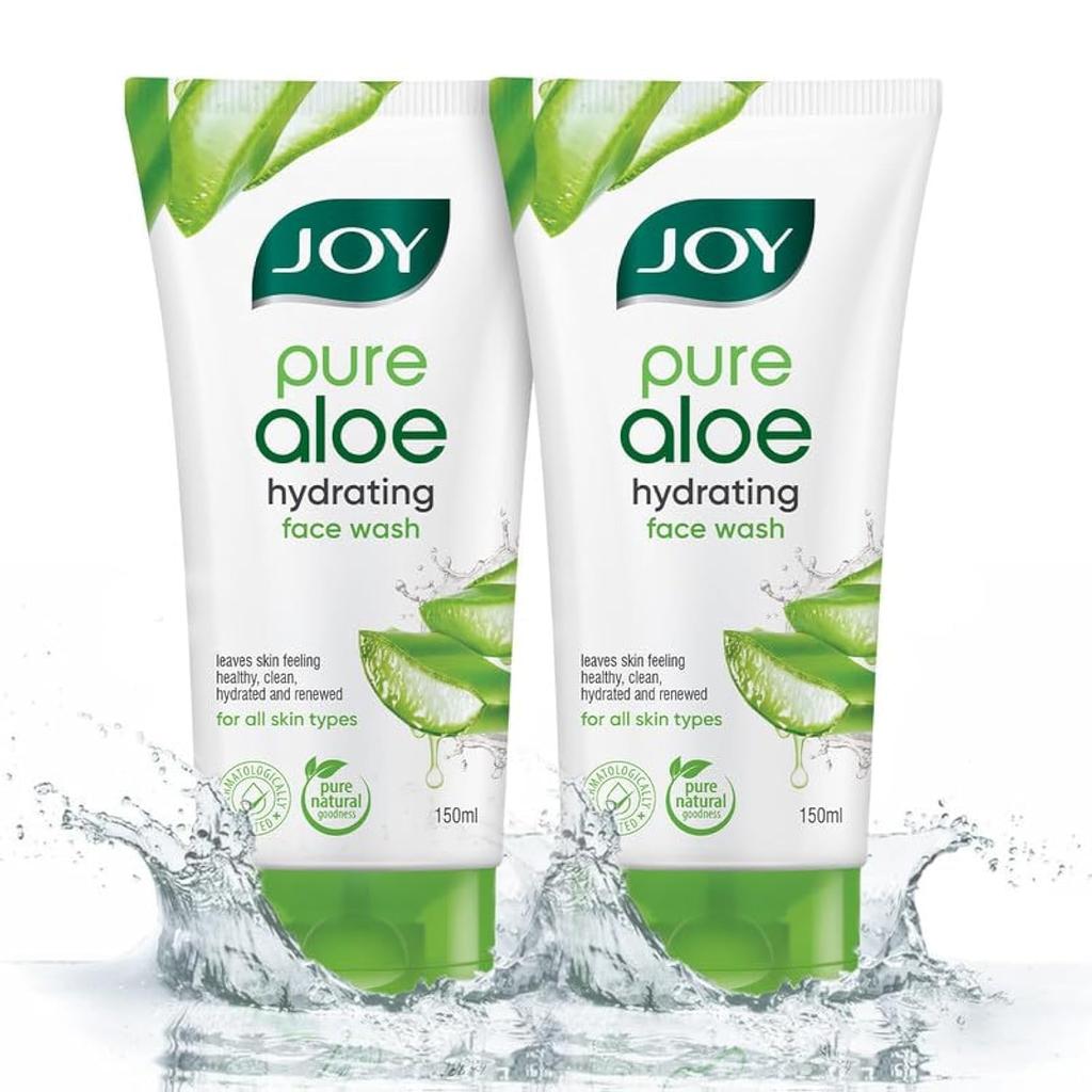 Увлажняющее средство для умывания лица Joy с алоэ вера для лета | Контролирует избыток кожного сала и удаляет грязь 150 мл x 2 | Гель для умывания, не сушащий кожу