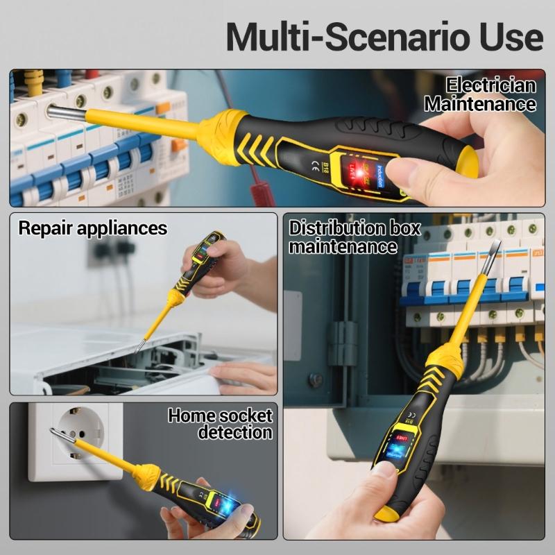 Digital Voltage Tester Pen Not Contact Detection with LED Indicator Buzzers Alarm for Circuit Breaker Live Wire Testing