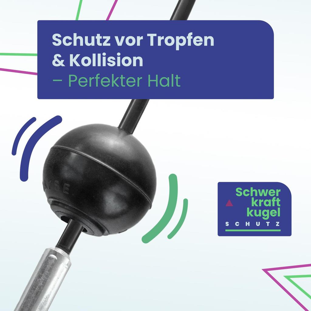 DQ-PP Stahlseil ummantelt mit Ösen und Ballstopper für Fitnessgeräte | 4mm / 5.2mm | 3.4m | 7x19 | Drahtseil | Gym Cable | Schwarz | Fitness | 340cm