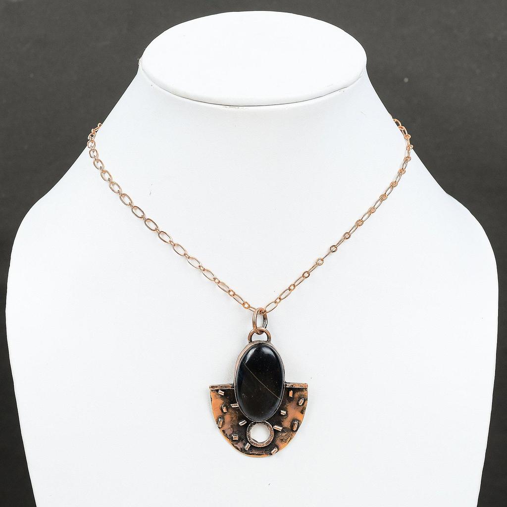 Кулон из питерсита, медный кулон, настоящий драгоценный камень, дизайнерский кулон, ювелирные изделия из питерсита, антикварные медные украшения, подарок для него