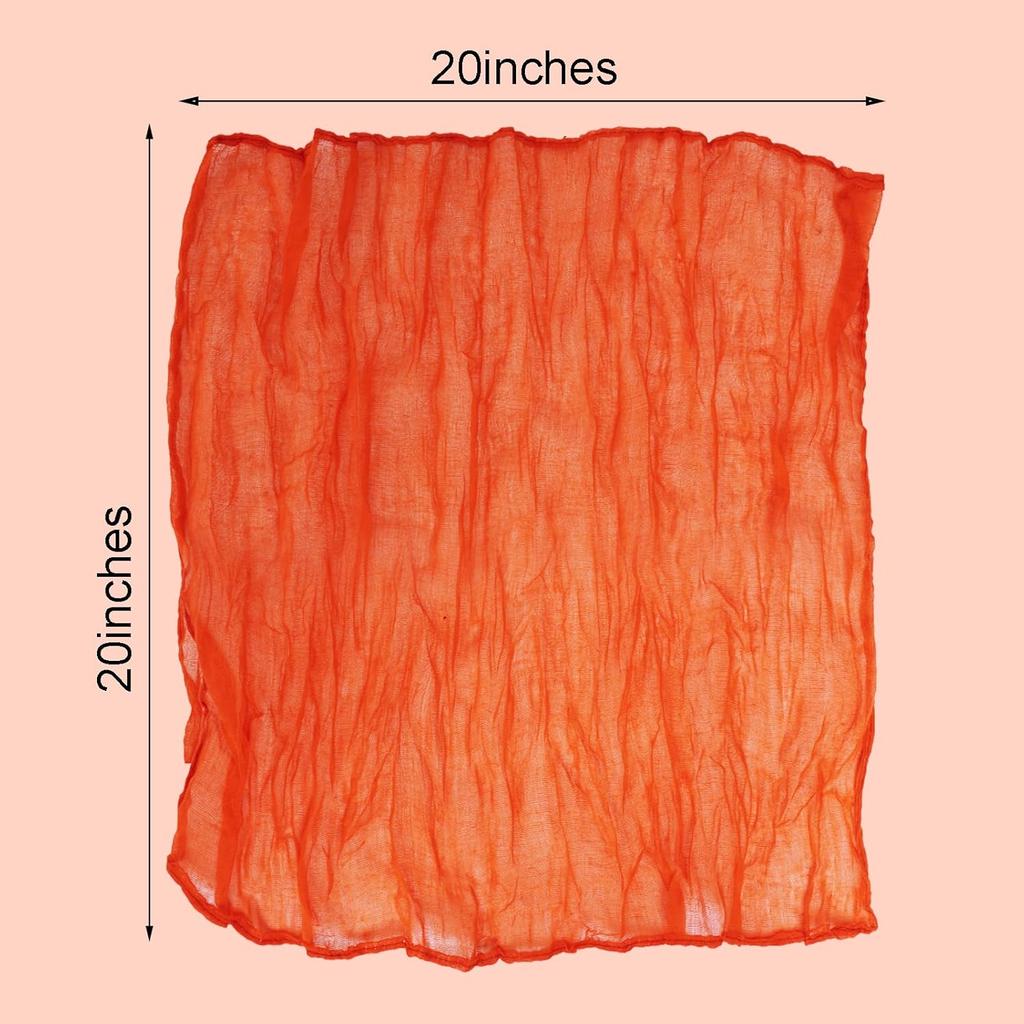 Nydotd 6pcs Fall Cheesecloth Napk Thanksgiving Boho Dinner Napk Wrinkled Rustic Linen Table Decorative Cloth Napk for Wedding Party Baby Shower