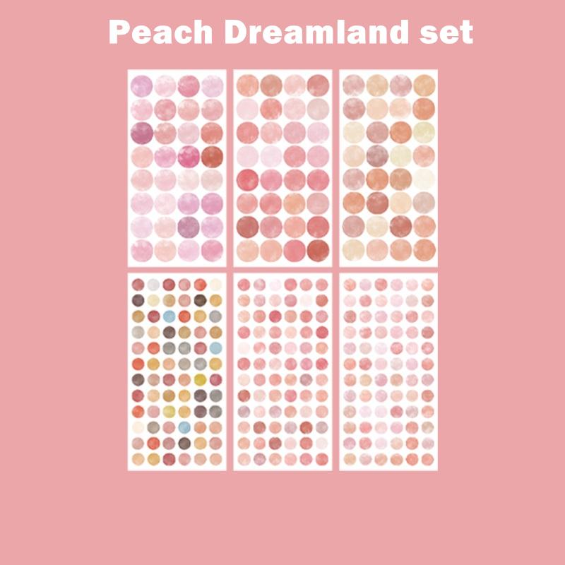 6 листов, круглые наклейки «Найти время», разноцветные точки, маркер, наклейка, украшение для заметок, украшение для дневника, альбома, расписания