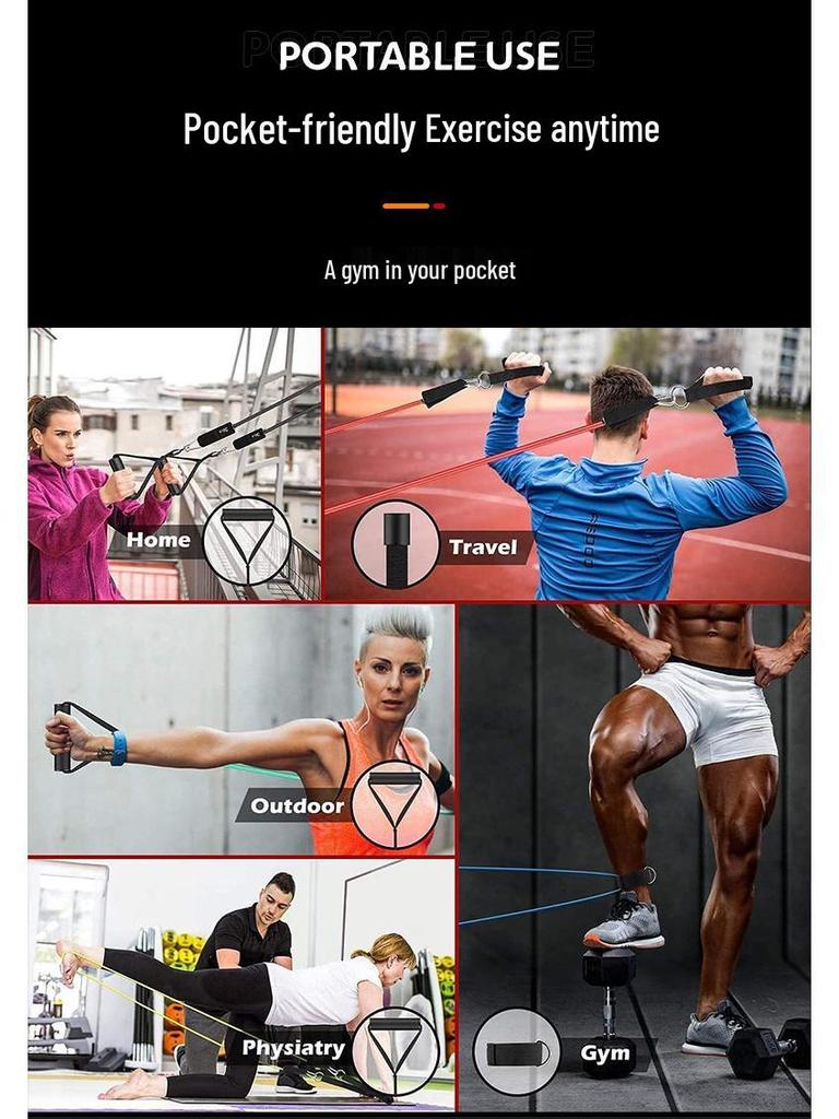 P90X 11-Piece Latex Resistance Bands Set for Fitness Training