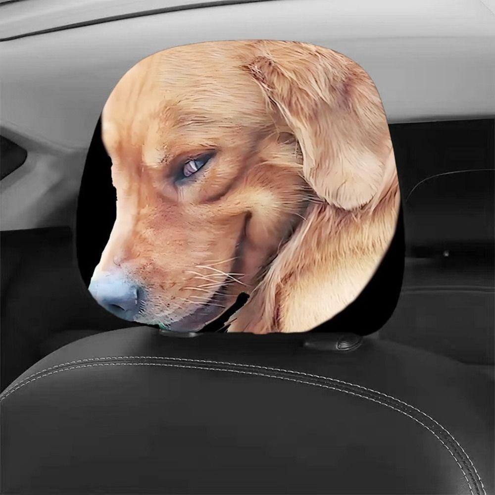 Cartoon Car Headrest Covers Exaggerated Car Seat Headcover Car Pillowcase Gift for Car Lover