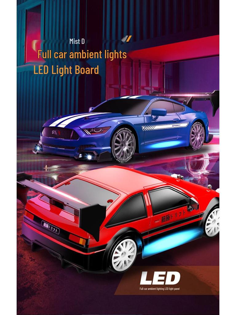 High-Speed 2.4G RC Drift Car: Half-Scale, Four-Wheel Drive, with Lights - Remote Control Toy for Kids