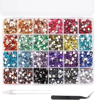 6000 Страз для ногтей Rhinestones BetterJonny 24 цвета Стразы для ногтей Стеклянные детали для декора ногтей Детали для рукоделия DIY Детали для ногтей Украсьте свои ногти (5мм)