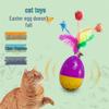 Игрушка-колокольчик для кошки: Самоиграющая неваляшка с мячиком-дразнилкой и палочкой с куриными перьями