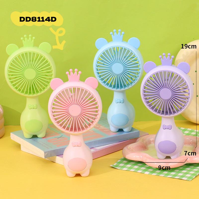 Cartoon Animal USB Rechargeable Portable Fan with Light