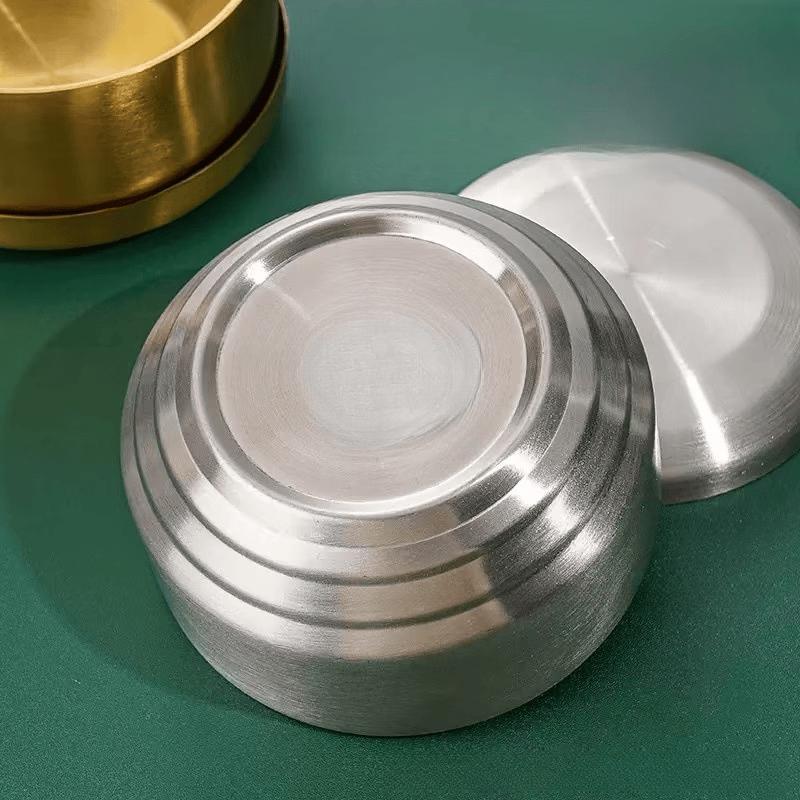 ZISIZ 304 Stainless Steel Double-Layer Lidded Serving Bowl