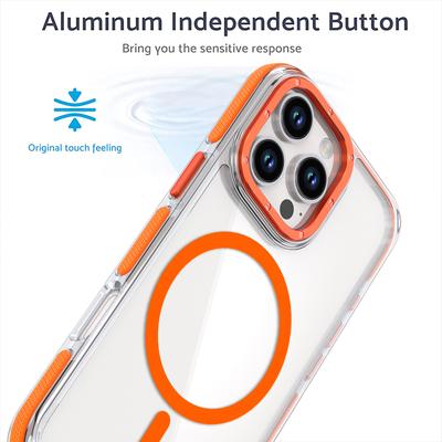 Чехол для iPhone 16 Pro Max Защита от падений Двухцветный PC+TPU Прозрачная крышка для телефона Совместим с MagSafe