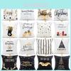 Luxurious Christmas Pillow Case Glitter Cotton Linen Sofa Throw Cushion Cover For Cozy Living