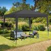 Folding Gazebo 3 x 3 m, waterproof, sturdy and winter-proof, with 4 side walls and 4 sandbags, UV protection 50+, foldable, steel frame (black)