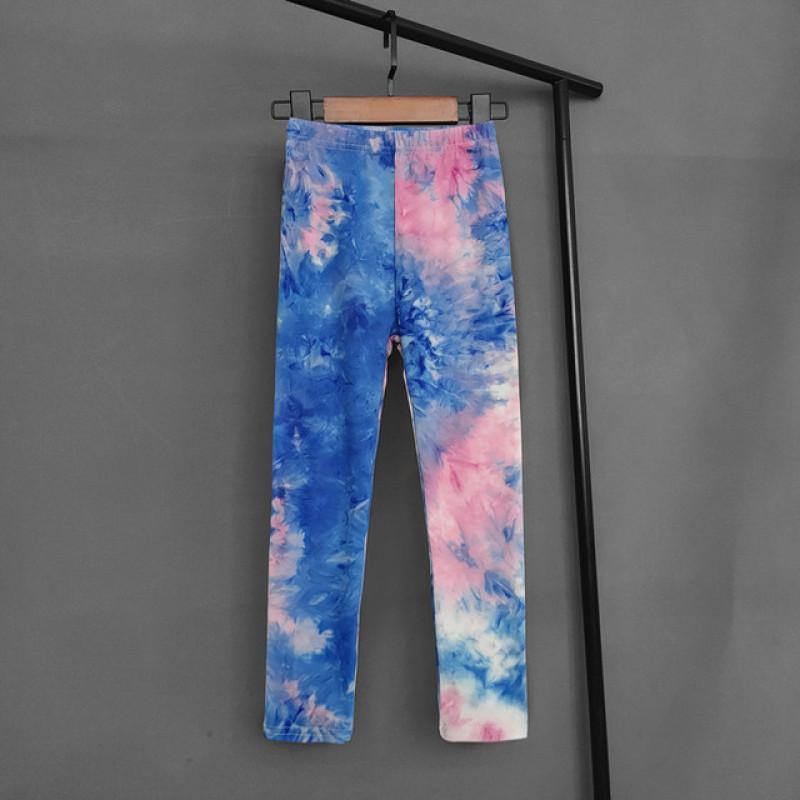 Spring Autumn Kids Pants Colorful Fluorescent Color Printing Leggings For Girls Trousers Baby Girls Soft Elastic Skinny Pants