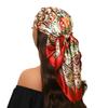 Fashion Square Silk Scarf Women Headband 90*90cm Print Neck Scarfs Office Hair Band Hand Kerchief Female Bandana Headwear