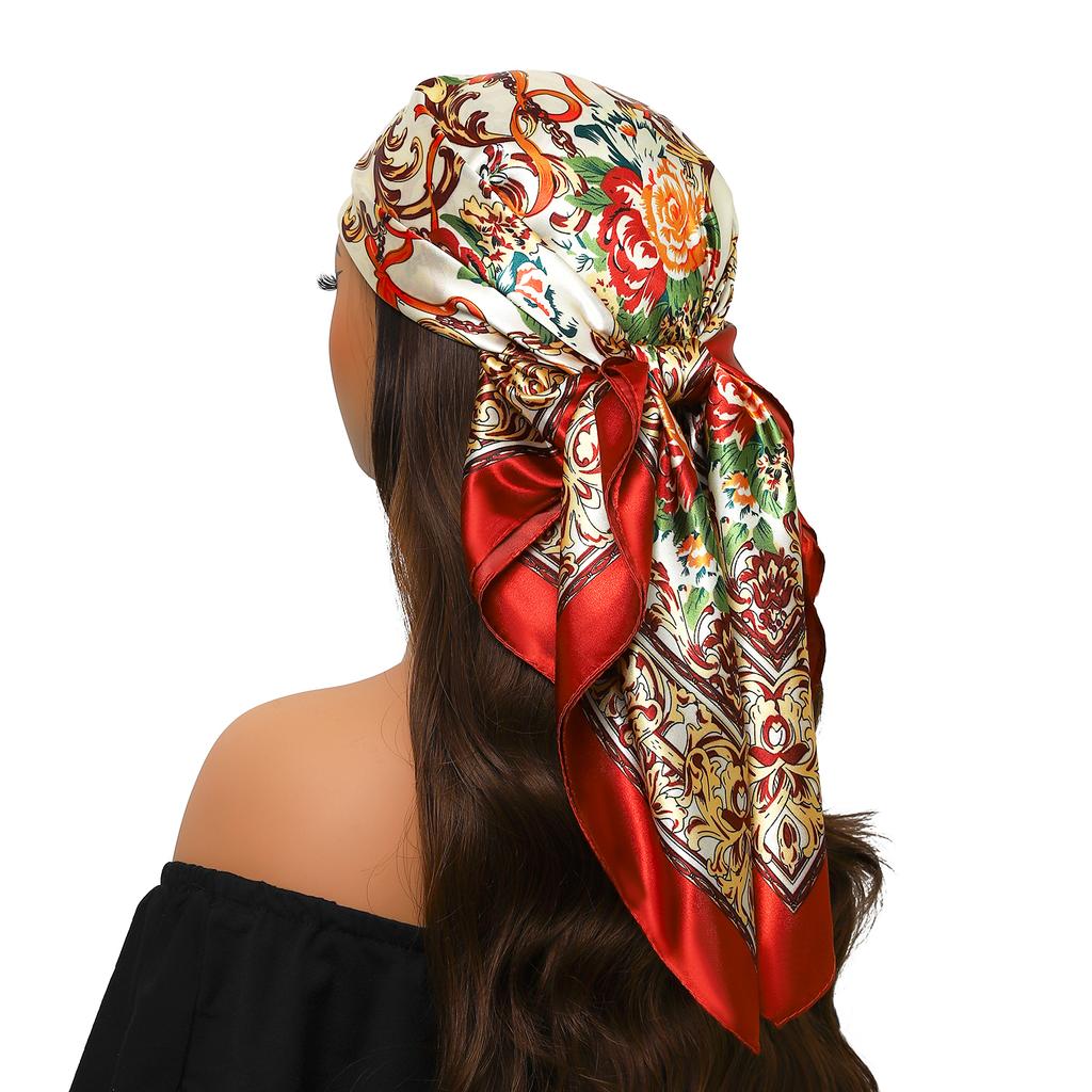 Square Scarf Fashion Silk Satin Print Small Head Neck Scarf Women Headscarf Kerchief Female Bandana Shawl Accessories