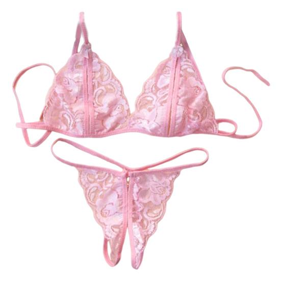 2 шт./комплект сексуальное нижнее белье ажурное кружево сплошной цвет беспроводной без подкладки открытый