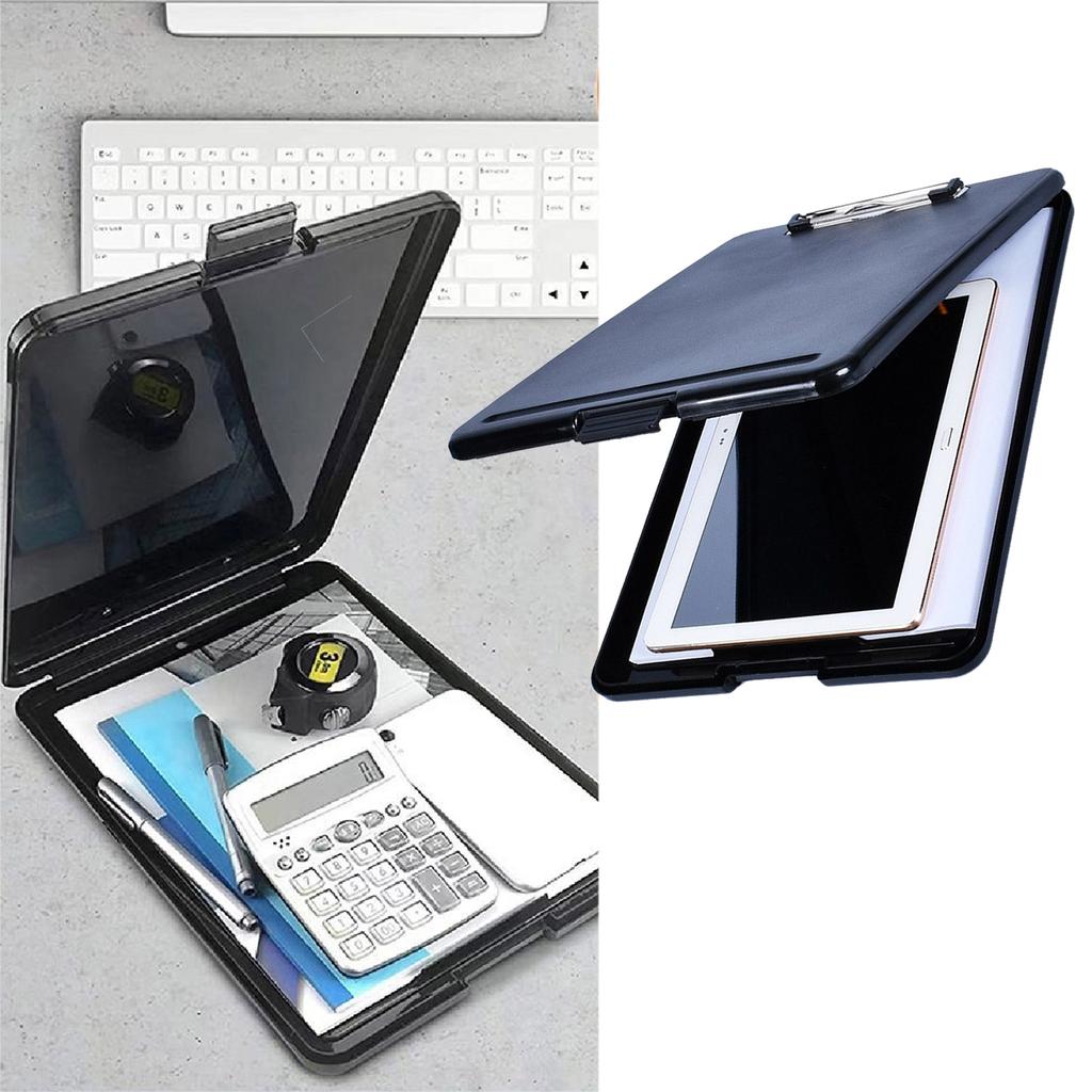 2-in-1 Clipboard with File Storage Case Portable Document Organiser Waterproof File Folder for Hospital Nurse Doctor