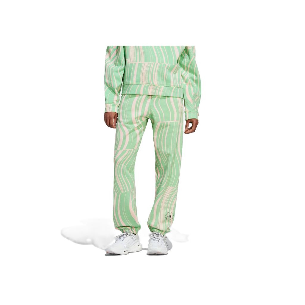 Adidas Truecasuals Спортивные брюки прямого покроя с высокой талией и принтом, женские плавки, ярко-зеленые, светло-розовые, HT1104