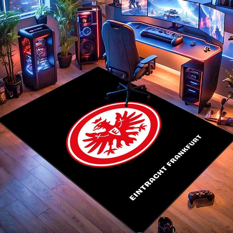 Eintracht Frankfurt Team Eagle Logo Print Rug, Non Slip Floor Mat for Living Room Bedroom Football Fan Home Decoration