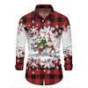 Men's Long Sleeve 3D Digital Print Christmas Shirts Casual Tops for Autumn and Winter