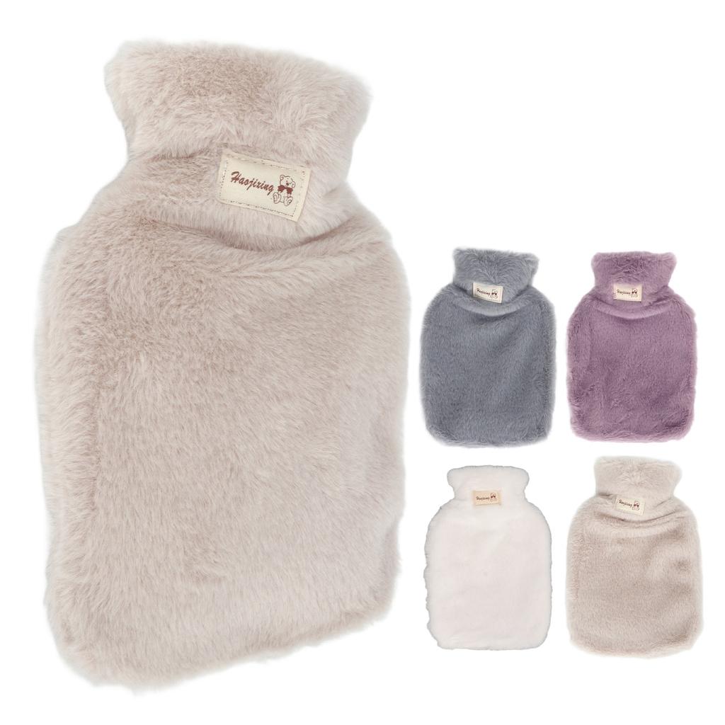 Мягкая грелка 1000 мл с широким горлом и нескользящей текстурой, теплая грелка с моющейся мягкой подкладкой