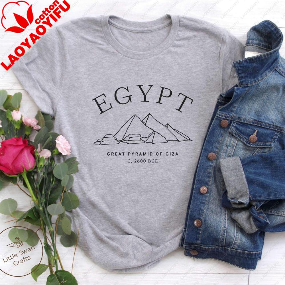 Great Pyramid of Giza Tshirt Egypt Unisex Tee Women Clothing Oversized T Shirt Gothic Graphic T Shirts Women Clothes Harajuku