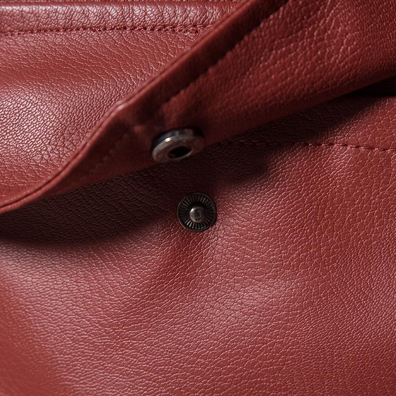 Autumn Winter Embroidered Leather Jacket Men Fleece Pu Leather Waterproof Motorcycle Jacket