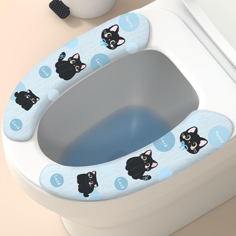 Универсальный чехол на сиденье унитаза, мягкая клейкая накладка на сиденье для унитаза, моющаяся теплая накладка на сиденье для ванной комнаты, подушка, одноцветная подушка