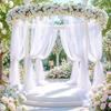 2Pcs Wedding Arch Draping Fabric for Wedding Reception Sheer Tulle Backdrop Curtain Birthday Party Baby Shower Ceiling Decor