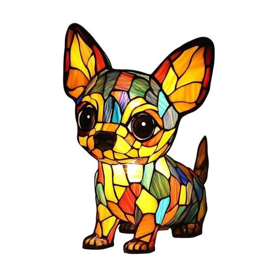 Кошачий светильник Витражное полимерное стекло Ночник Мягкое теплое свечение 3D Светодиодная настольная лампа в виде животного Декор для спальни