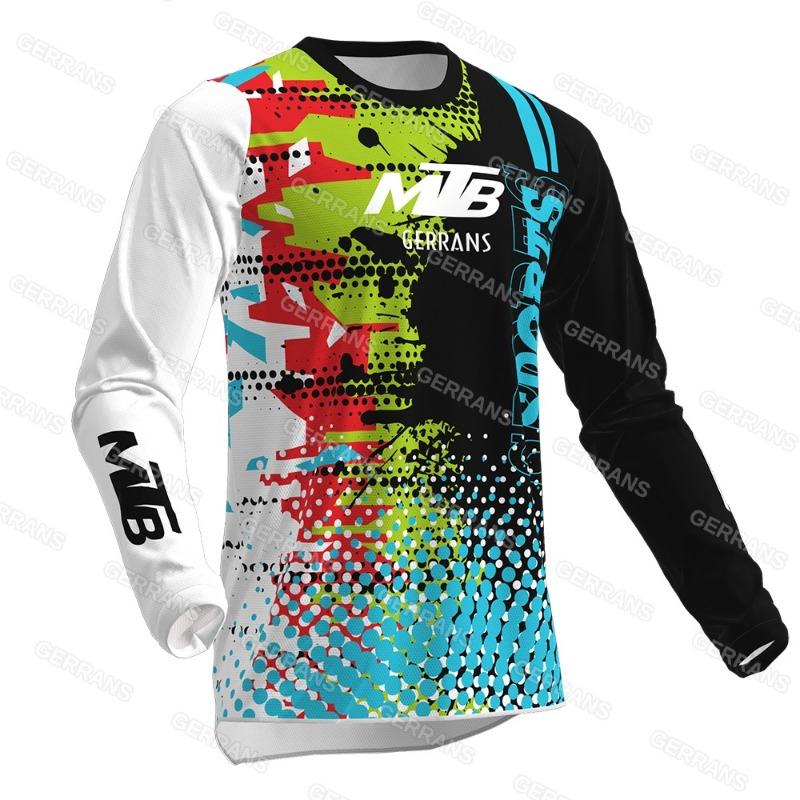 Professional MTB Cycling Long-Sleeve Jersey Breathable Quick-Dry Outdoor Off-Road Racing Team Top