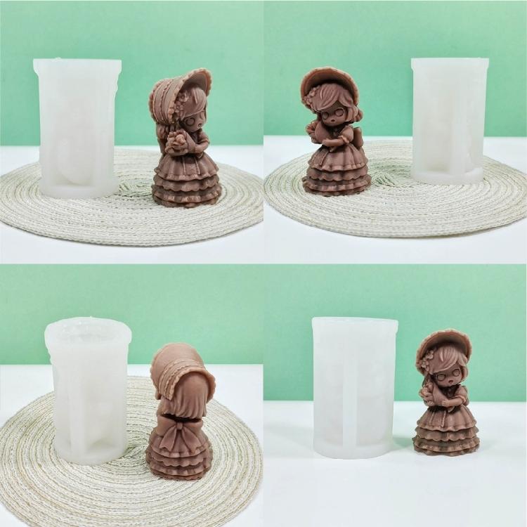 3D Силиконовая форма для свечей Девочка DIY Ароматерапия Гипс Кристалл Эпоксидная смола Формы