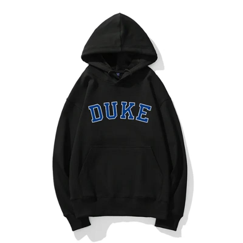 2024 New Hoodie Duke Printed Hoodie for Men Long Sleeve Simple Tops Solid Clothes Street Fashion Unisex Personality Autumn