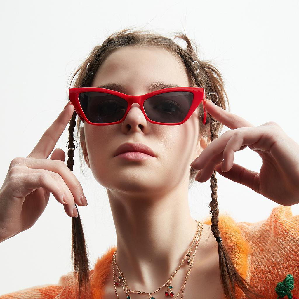 18553 Солнцезащитные очки кошачий глаз женские ретро очки, квадратные цветные линзы Ocean солнцезащитные очки защита от ультрафиолета