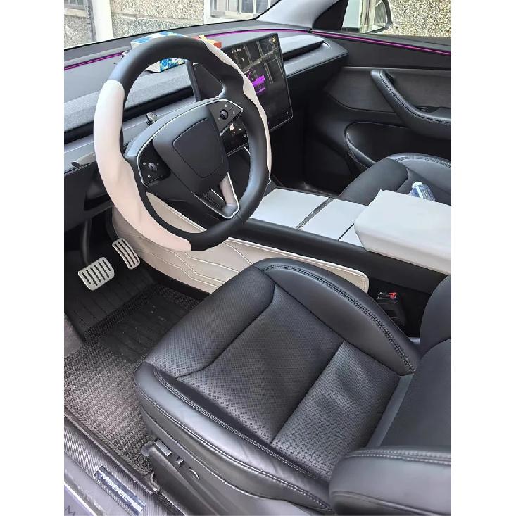Suede Steering Wheel Cover For Tesla Model YL 2026 /3/Y Sport Steering Wheel Cover Steering Wheel Protector Interior Accessories