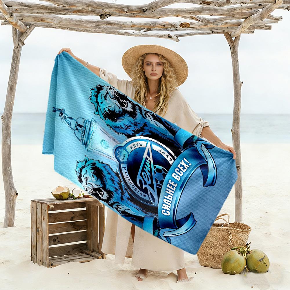 Blue Fc Zenit Saint Petersburg Beach Towel Soft Durable Quick-Dry Comfortable Lightweight