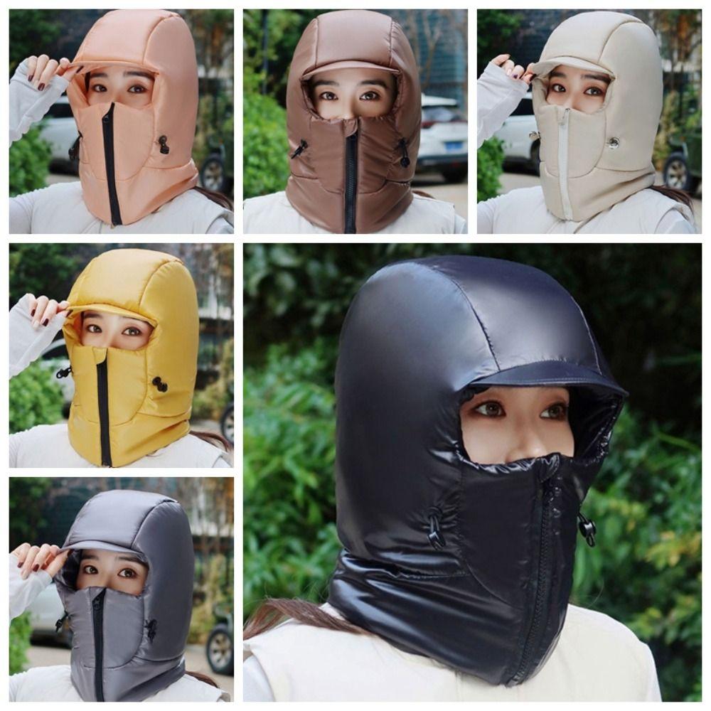 Solid Color Ear Protect Cap Thickened Pullover Cap Winter Cycling Warm Hat Outdoor