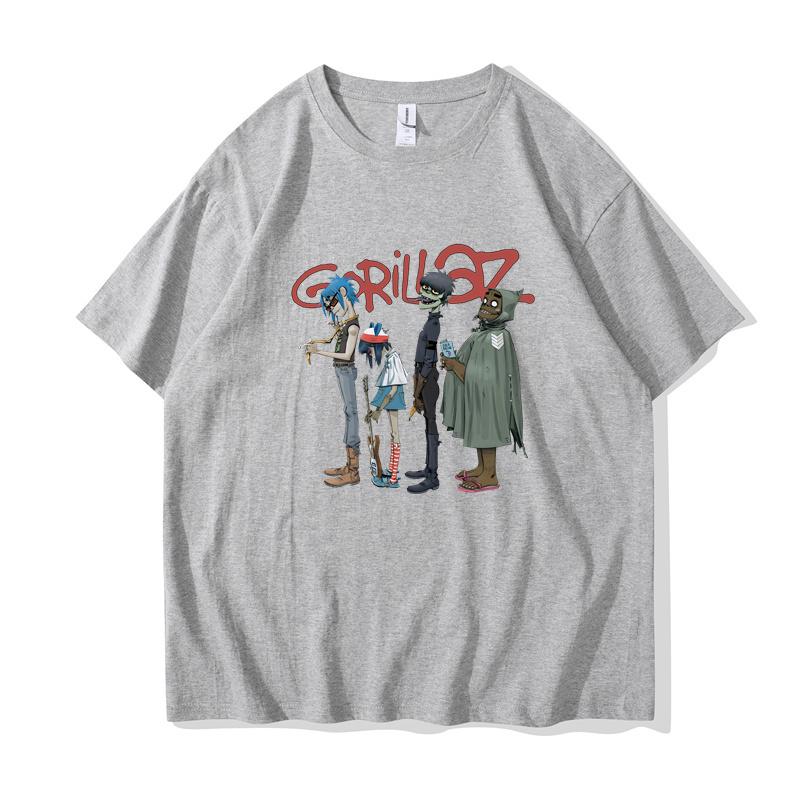 Music Band Gorillaz PUNK ROCK T Shirt Men Women Summer 90s O-neck Cotton Short Sleeve T-shirts Clothes Vintage Y2K Clothing Tee