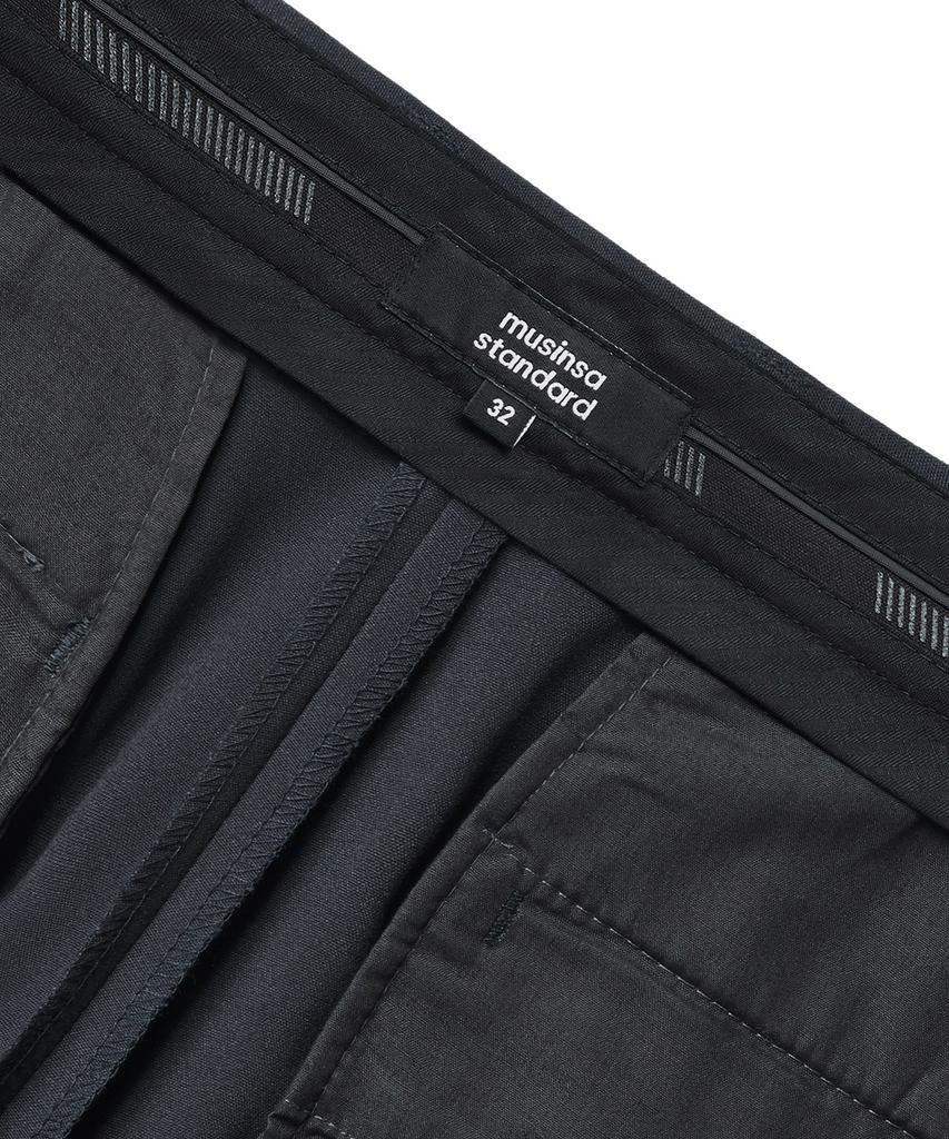 MUSINSA STANDARD Lightweight Semi-Wide Hidden Banding Slacks [Gray]
