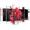 Five Piece Picture Canvas Print Red Orchid Abstraction