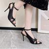 Purple High Heels Women 2024 Summer Fashion Women's Slingback Sandals Sexy Thin Heel Dress Shoes Plus Size Lady Party High Heels